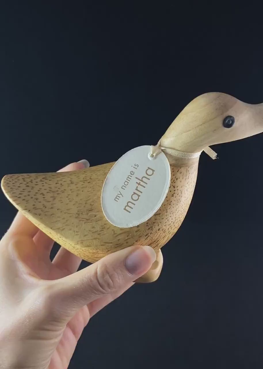 Martha - Hand-carved and Hand-painted Bamboo Duck