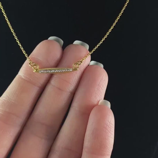 Tiny Gold and Crystal Necklace - La Vie Parisienne by Catherine Popesco