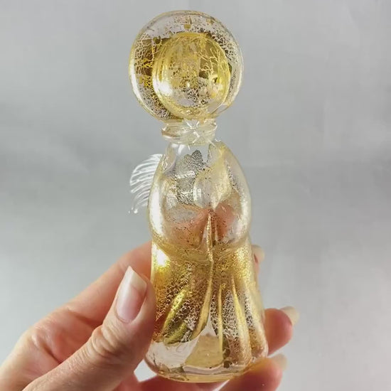 Venetian Glass Angel, 24k Gold Leaf - Handmade in Italy, Colorful Murano Glass