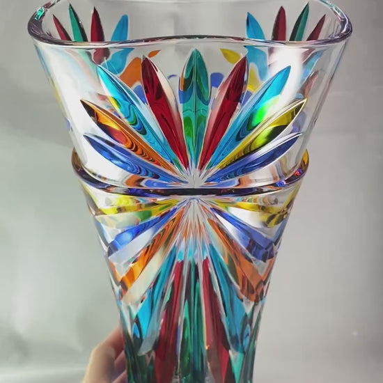 Venetian Glass Oasis Vase - Handmade in Italy, Colorful Murano Glass