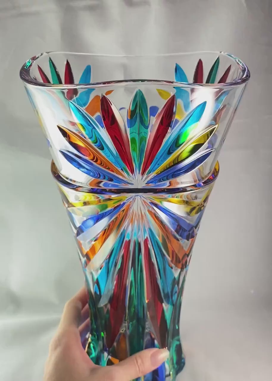 Venetian Glass Oasis Vase - Handmade in Italy, Colorful Murano Glass