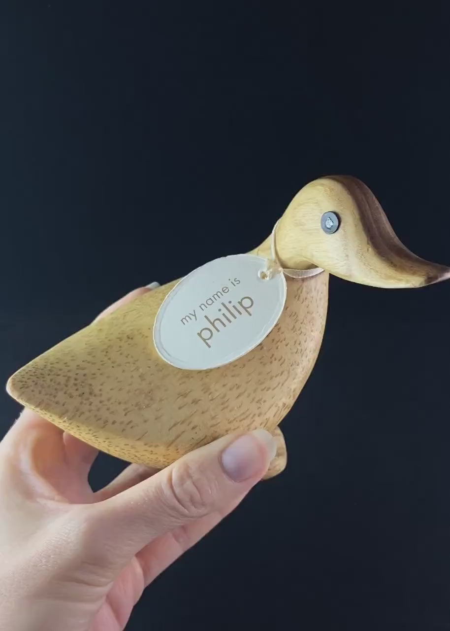 Philip - Hand-carved and Hand-painted Bamboo Duck