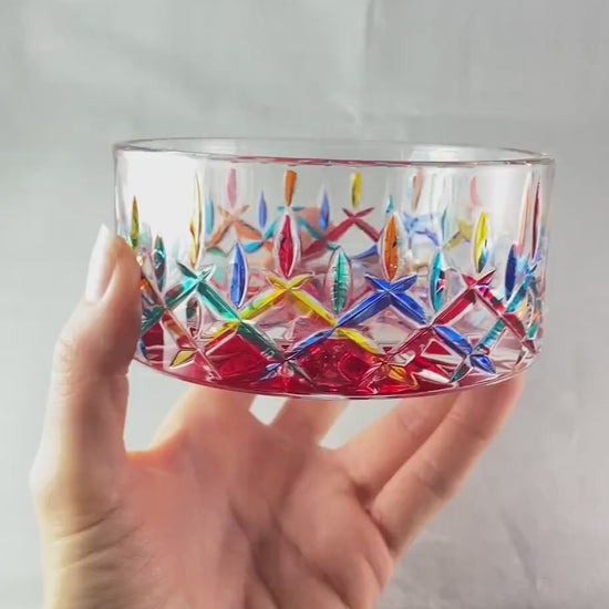 Venetian Glass Opera Dish - Handmade in Italy, Colorful Murano Glass Bowl