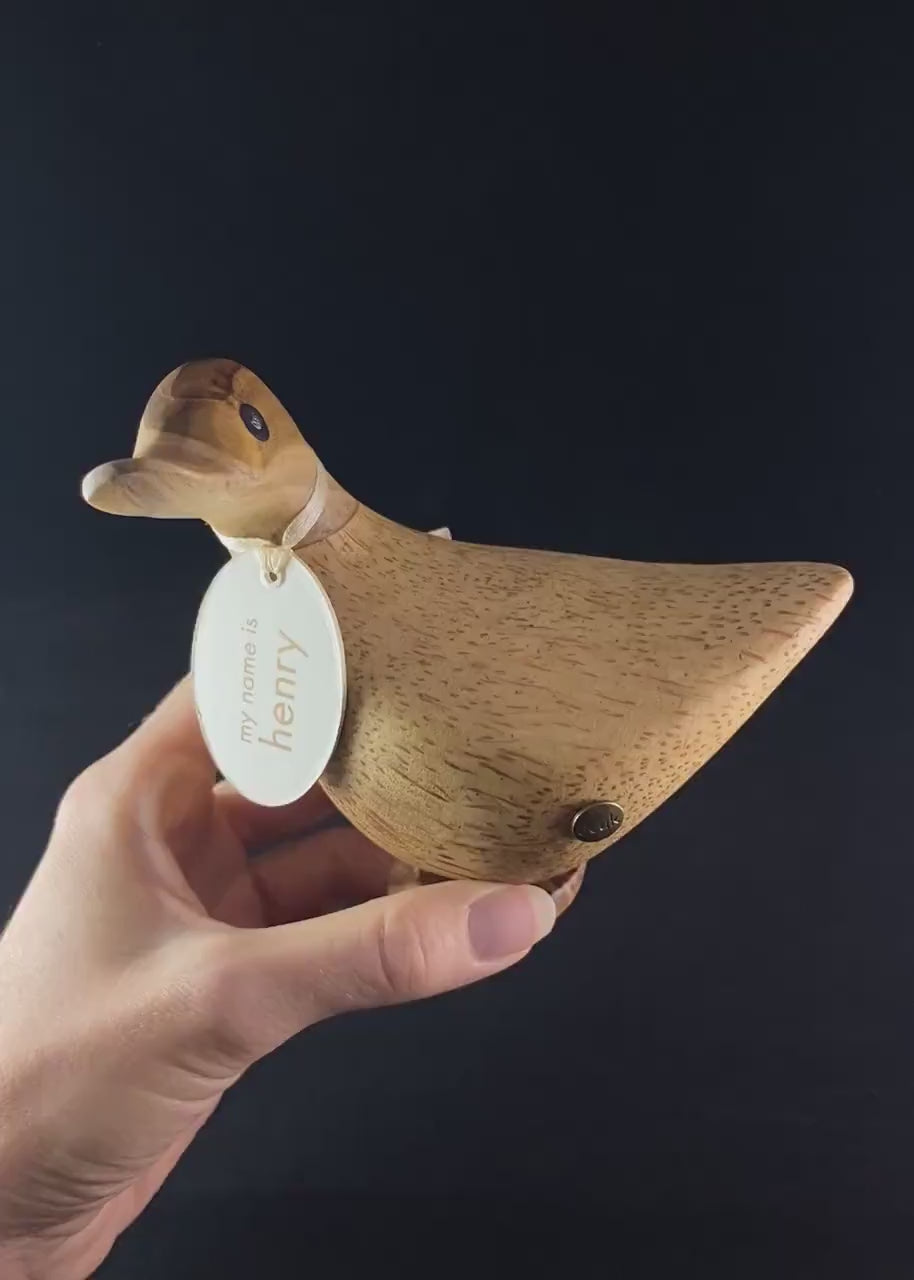 Henry - Hand-carved and Hand-painted Bamboo Duck